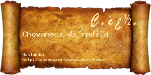 Chovanecz Árpád névjegykártya
