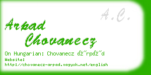 arpad chovanecz business card